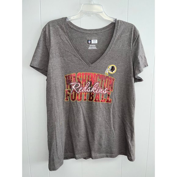 NFL Women's Washington Redskins Football V Neck Gray Shirt XXL - Picture 1 of 5